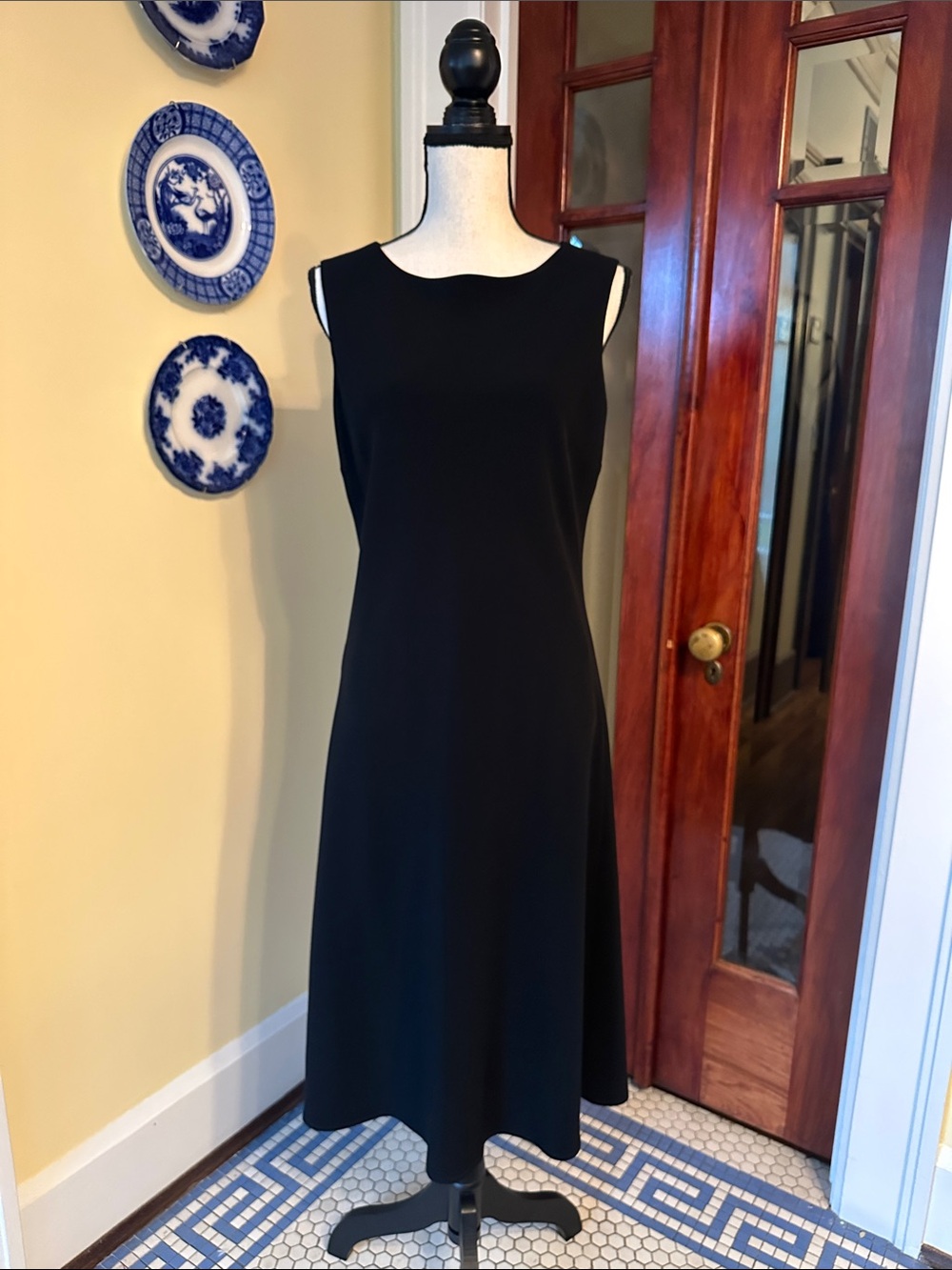 Lauren Ralph Lauren | VTG Black Sleeveless Sheath Midi Dress, Size 14